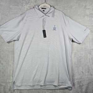 Peter Millar Men Polo Golf Summer Comfort Striped Extra Large Hillcrest Logo NWT